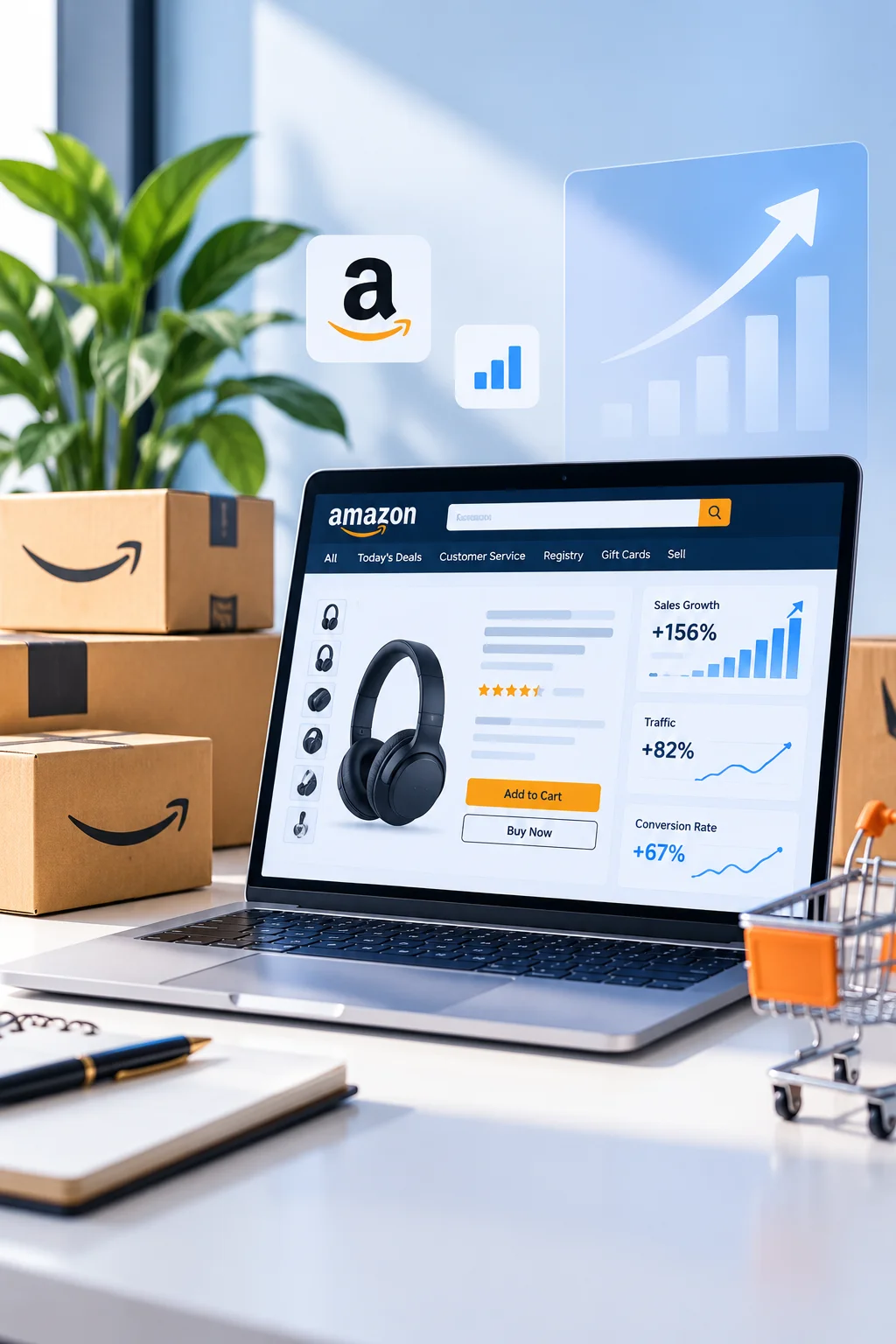 Ecommerce business owner managing online product sales